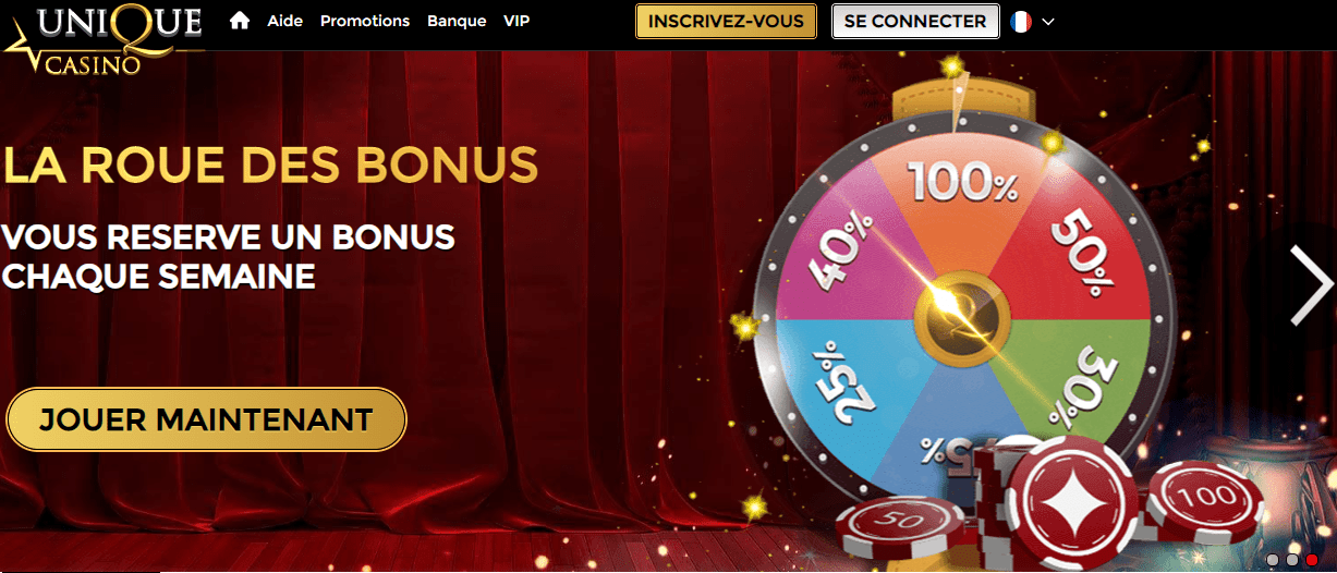 Unique Casino interface